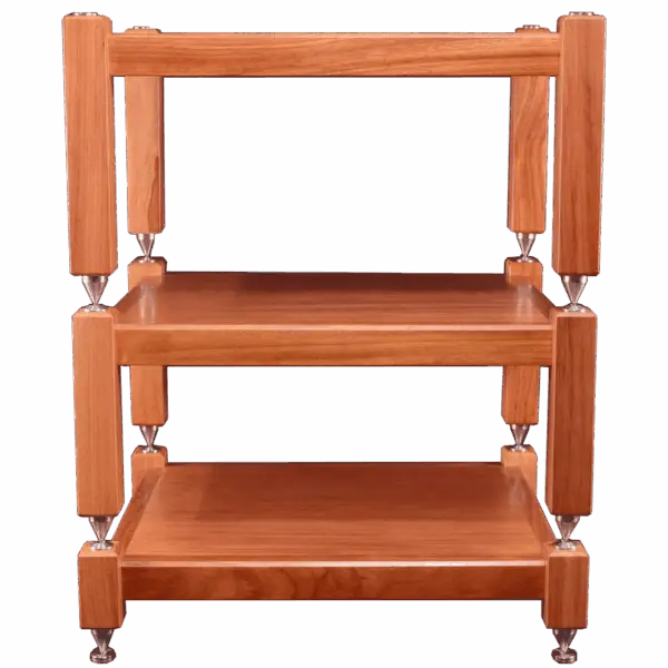3-Tiered Audio Rack Red Wood